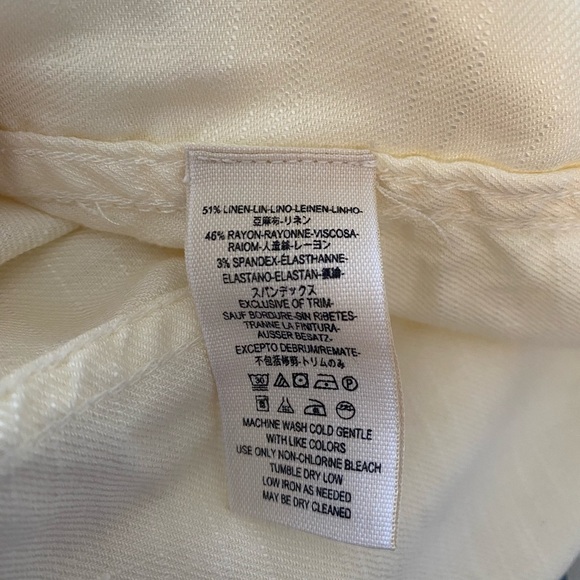 Free People Raw Femme Linen Jacket Eggshell Waterfall Front Side Buckles Size M - Picture 9 of 11